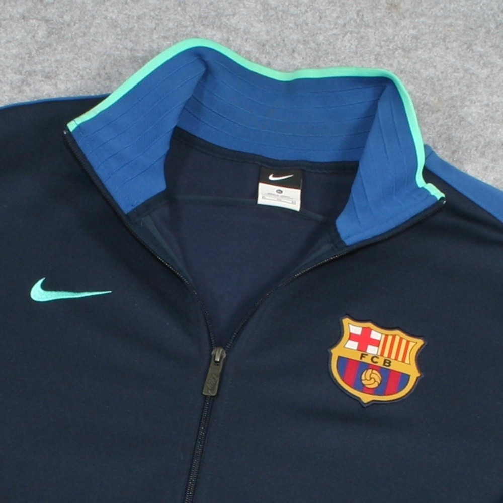 Nike Mens FC Barcelona Track Jacket XL Navy Blue Full Zip FCB Soccer Jacket